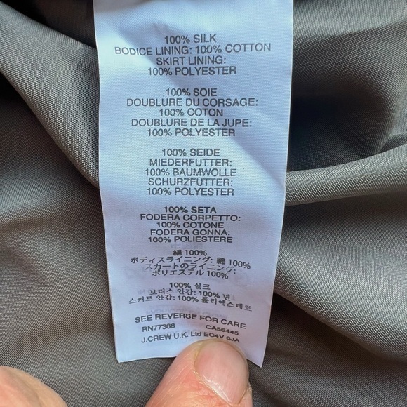 J. Crew Weddings & Parties Gray Silk‎ Strapless Dress Size 10 - Picture 6 of 6